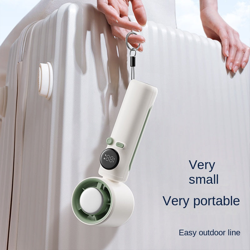 Mini Handheld Fan with Turbo Motor – USB Rechargeable, Ice Cooling, 199-Speed Digital Display, Portable Outdoor Fan