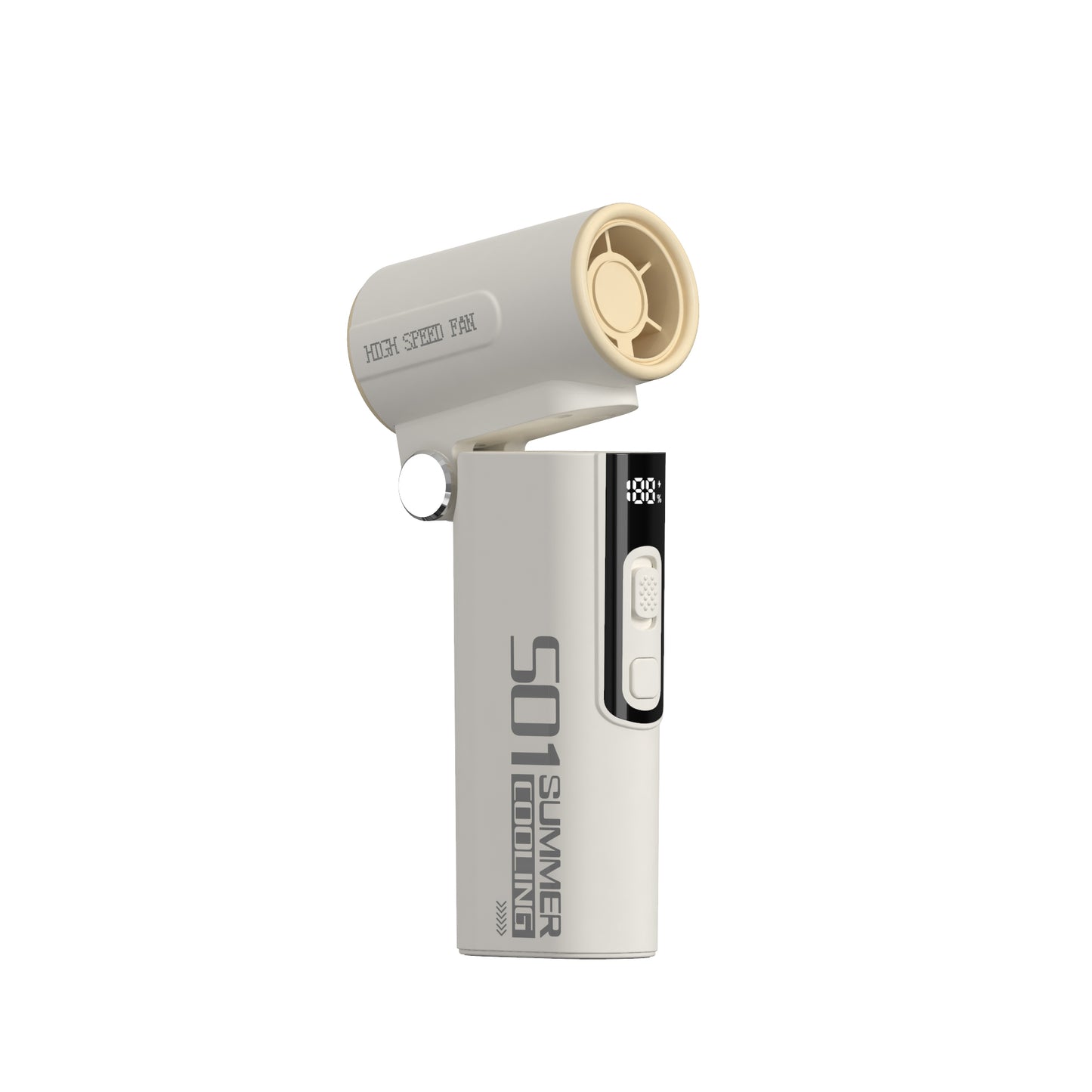 Portable High-Speed Fan with 100-Speed Adjustment, Tilted Airflow Design & USB Type-C Charging