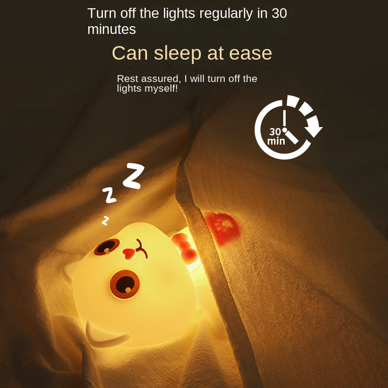 Three Speed Dimming USB Charging Timing Small Night Light, Bedside Sleeping LED Color Clapping Light