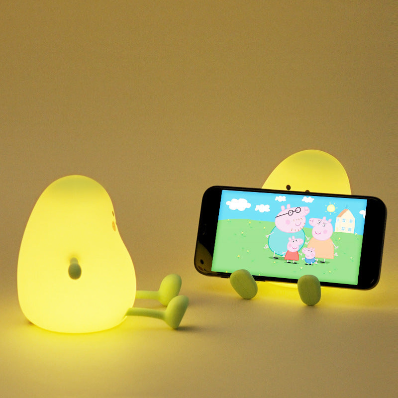 Cute Night Light for Kids, Mango Sleep Lamp Warm Light Bedroom Decor Kids Night Light, Silicone Nightlight Baby Nursery Night Lights, Birthday Christmas Gift
