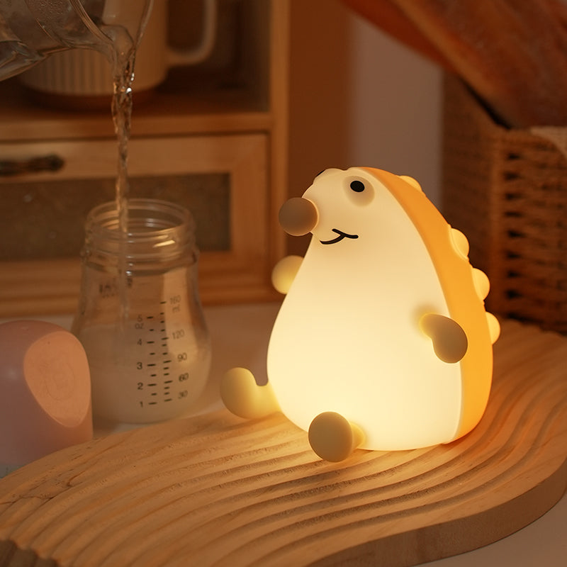 Cute Hedgehog Silicone Night Light – Rechargeable Touch Sensor Lamp, Warm & RGB Modes, Kids Bedroom & Nursery Decor