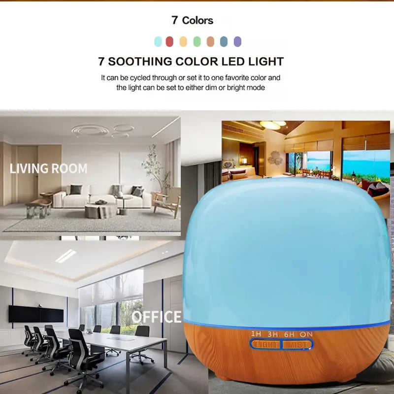 2025 New Arrival Portable Home Custom LED Light Electric Smart Nebulizer Wooden Perfume Air Humidifiers Home Fragrance Diffuser