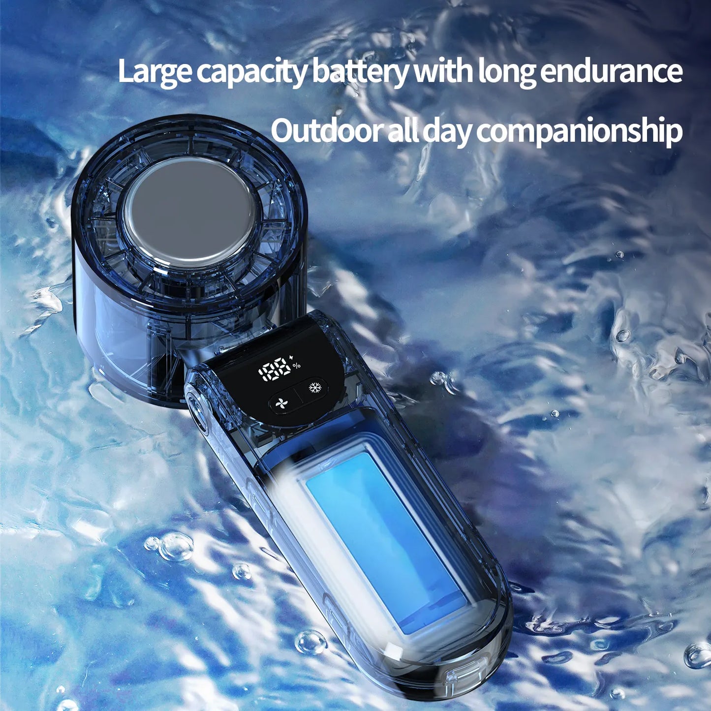 OEM 2025 New Upgrade Mini Rechargeable Handheld Fan Foldable Table Fan Portable Personal Cold Compress Small Turbo Cooling Fan