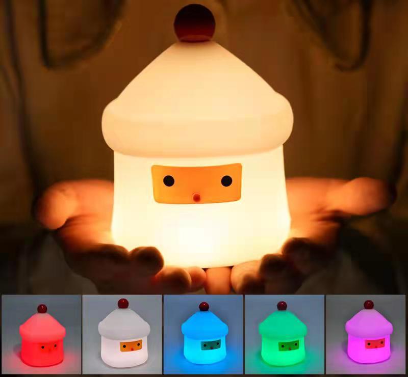 Cute Night Light - Santa Lamp USB Rechargeable,Silicone Tap Light Christmas Themed, Toddler Kids Night Lights for Bedroom Christmas Birthday