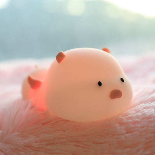 Night Light for Kids Kids Night Light for Girls Baby and Toddler Piggy Soft Silicone Night Lamps USB Rechargeable LED Lamp Lights for Bedroom Color Changing Touch Control B-Piggy