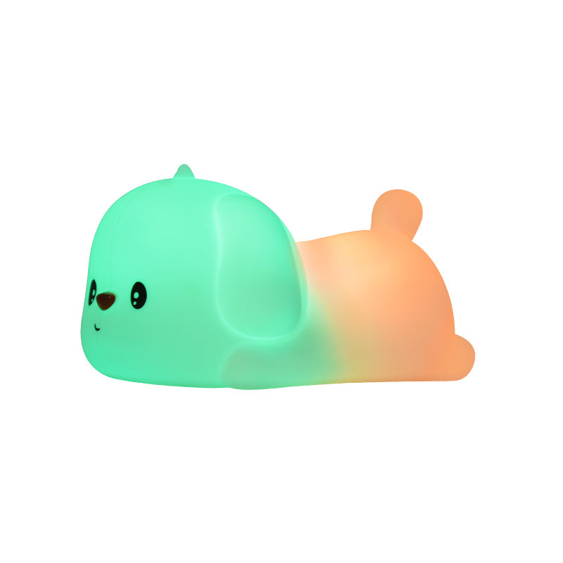 Adorable Puppy Dog Night Light for Kids Silicone Nursery Light Portable and USB Rechargeable LED Animal Lamp Soft Light Bedside Lamp for Baby Children and Adult
