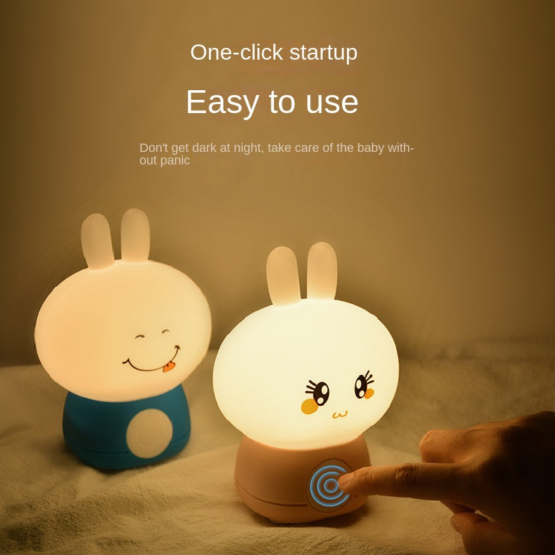 Lampada da Tavolo un Tempo Sveglia nel Silicone con Luce Notturna un Forma di Coniglio per La Decorazione Della Stanza Della Luce Notturna Bambini Domestici