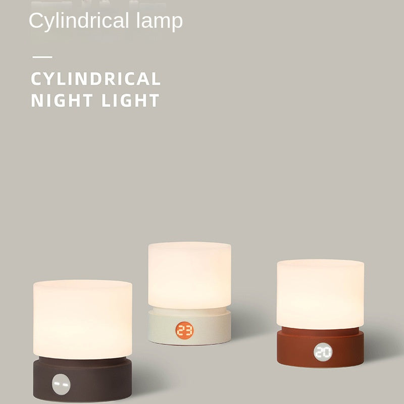 Stepless Dimming Touch Table Lamp, Sensor Control Bedside Lamps with USB Charging Port & Timed Off Mode, Warm Light LED Night Light for Bedroom/Baby Nursery/Nightstand/Bathroom/Hallways,Cinnamon Red