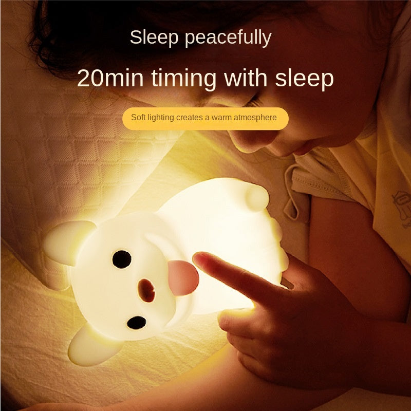 French Bulldog Light, Cute Silicone Frenchie Stuff Dog Animal Lamp with Rechargeable for Desktop Desk Table Living Room Bedroom Office Decorations, Soft Bulldog Gifts for Kids Boys Girls Women