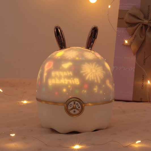 Girls Creative Revolving Star Projector Night Light Valentine's Day Gift Smart Music Night Lightwith Bluetooth