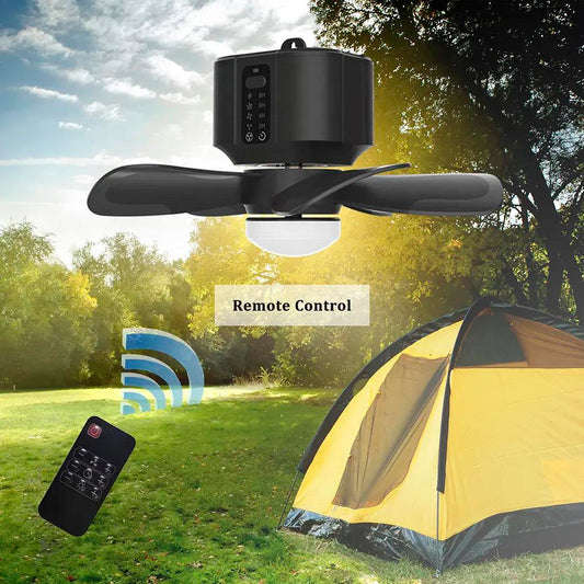 Manufacturer Wholesale USB Charging 8-Inch Mini Portable Ceiling Fan with LED Light and Outdoor Camping Remote Control