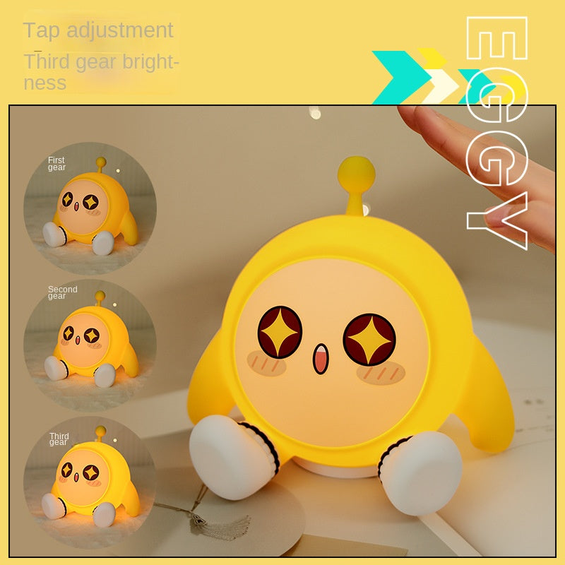 Egg party night light bedroom decoration, bedside lamp sensor, pat light, creative and cute gift