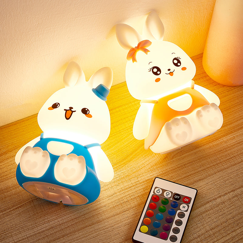 Cute Bunny Night Light for Kids, Easter Gift Rechargeable Baby Nightlight Toddler Nightlight for Bedroom, Animal Bunny Kids Lamp Kawaii Room Decor