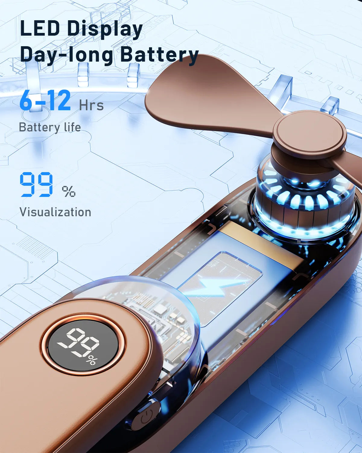 Handheld Mini Fan 3 in 1 Hand Fan Portable USB Rechargeable Small Pocket Battery Operated Portable & Wearable Fan Power Bank