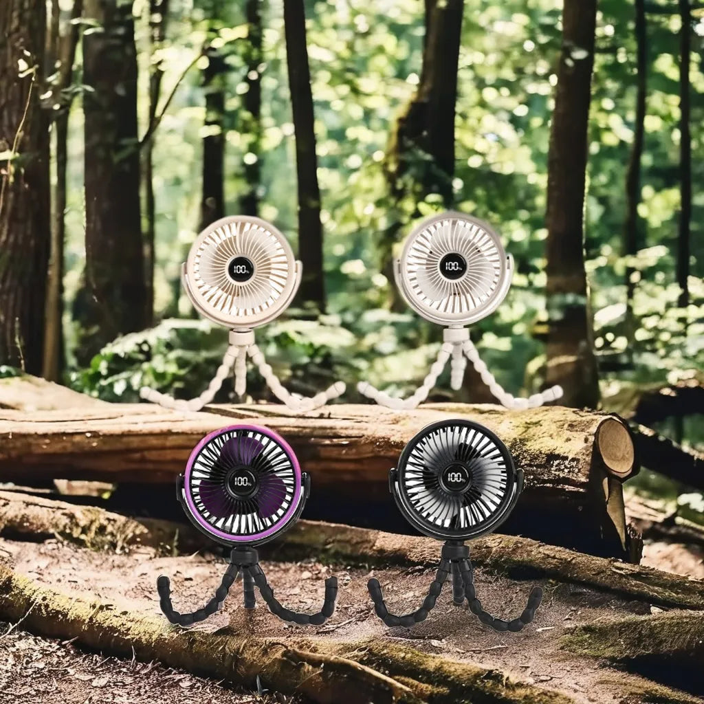 High Quality Portable Mini Stroller Fan Adjustable Speed Electric Car Travel Outdoor Use Mini USB Octopus Fan