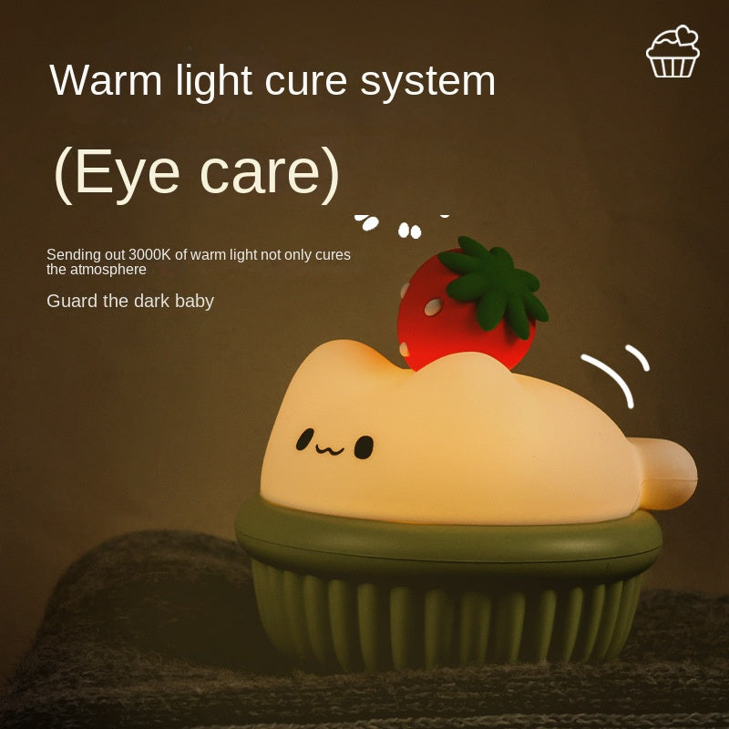 Cupcake Night Light Silicone Soft Table Lamp Cartoon Touch Sensor Desk Lights Bedroom Nursing lamp Children's Room Decoration Table lamp Bookshelf Desk lamp