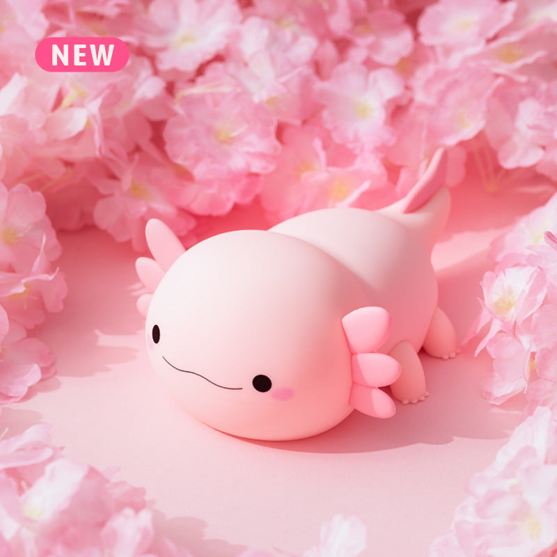 Axolotl Night Light, Cute Pink Silicone Axolotl Animal with Soft Touch NightLight for Kids Room, Dim Nursery Lamp with Rechargeable for Baby Toddlers, Gifts for Girls Teens Birthday Christmas