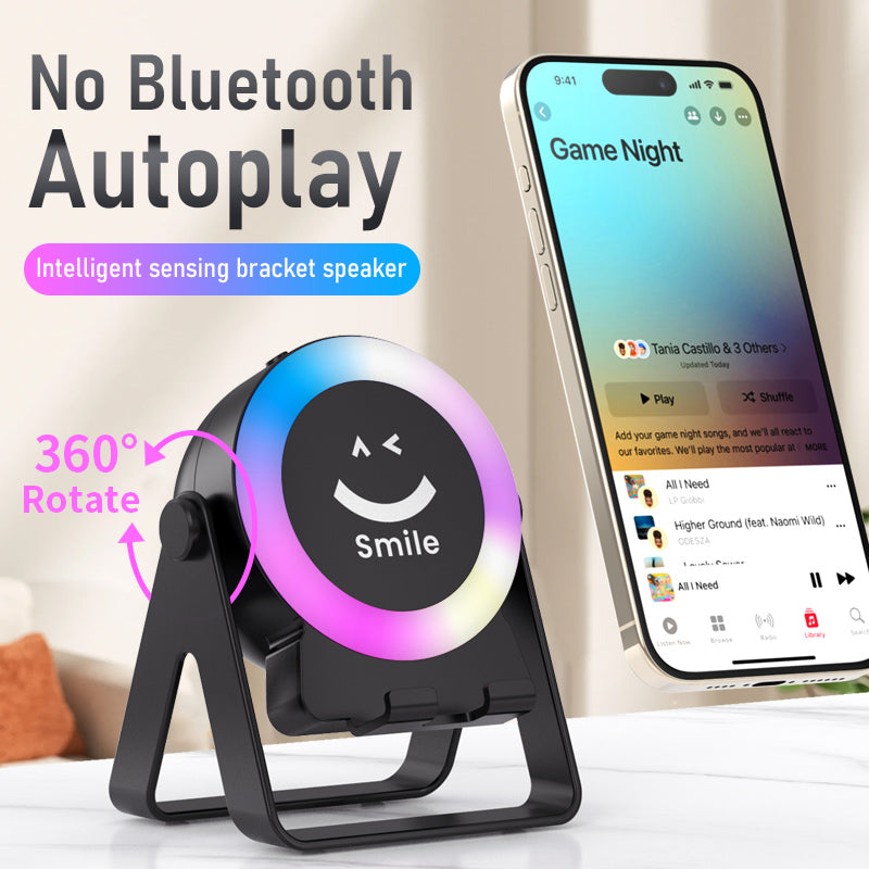 Hot-selling NFC wireless sensing Angle adjustable phone stand, phone stand wireless speaker, foldable external amplifier