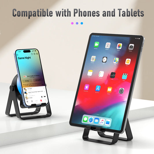 Hot-selling NFC wireless sensing Angle adjustable phone stand, phone stand wireless speaker, foldable external amplifier