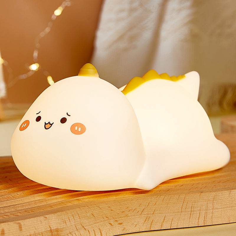 Dinosaur Night Light Cute Animal Squishy Silicone Touch Lamp imer Dimmable Rechargeable LED Nightlight for Kids Baby Girls