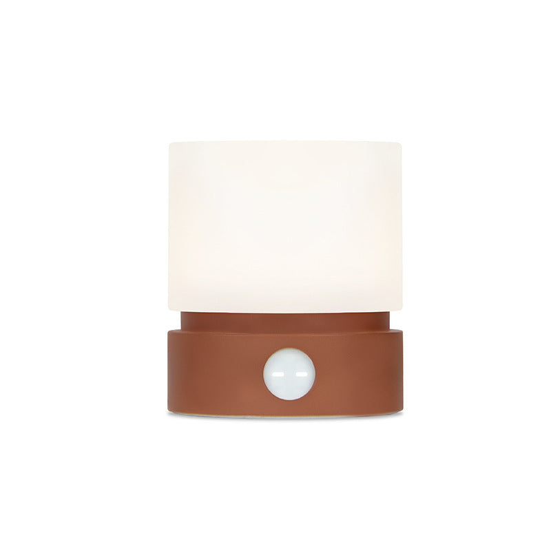 Stepless Dimming Touch Table Lamp, Sensor Control Bedside Lamps with USB Charging Port & Timed Off Mode, Warm Light LED Night Light for Bedroom/Baby Nursery/Nightstand/Bathroom/Hallways,Cinnamon Red