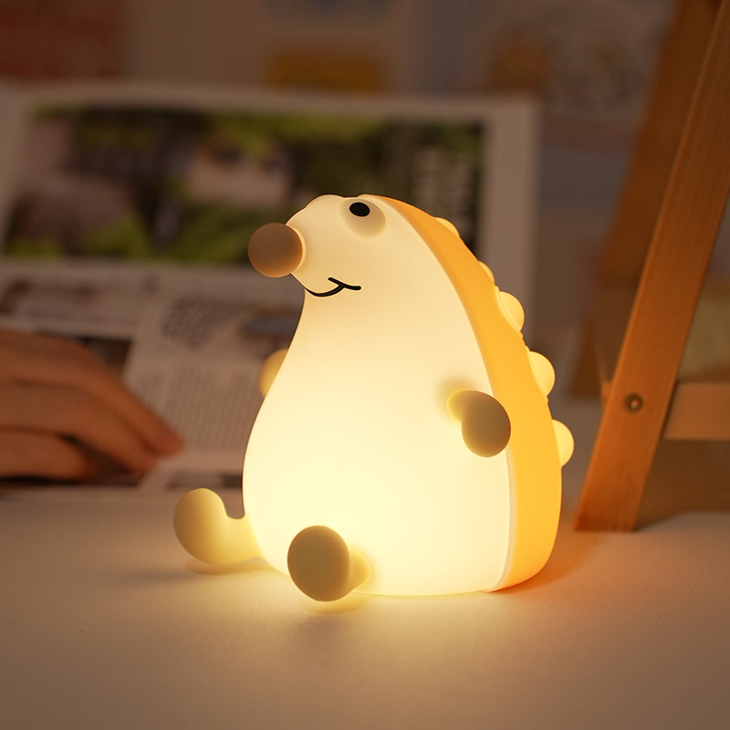 Cute Hedgehog Silicone Night Light – Rechargeable Touch Sensor Lamp, Warm & RGB Modes, Kids Bedroom & Nursery Decor