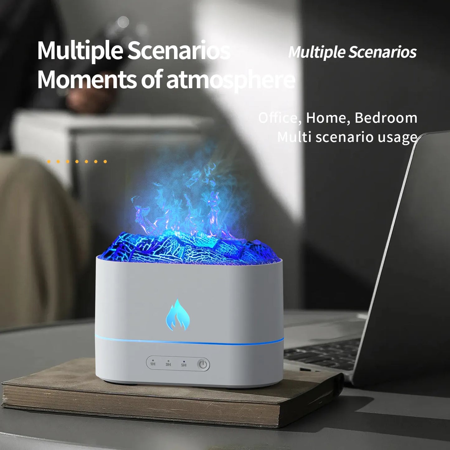 Flame Air Diffuser Humidifier,Upgraded Scent Diffuser for Essential Oils,Flame Diffuser Humidifier with 7 Color Lights Low Noise Humidifiers for Bedroom Auto-Off Rust Red,