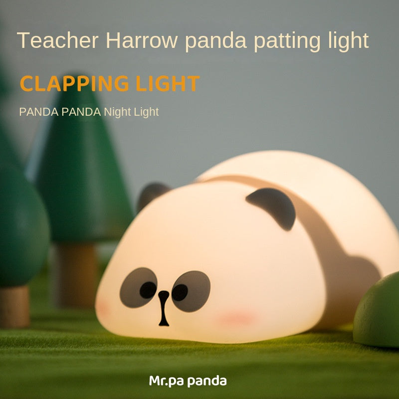 Cute Panda Night Light,Cute Night Lights for Kids Room Decor, Panda Silicone Squishy Dimmable LED Night Lamp,Rechargeable Night Lamp for Bedroom Room,for Breastfeeding/Sleep,Kids Room Decor Gift