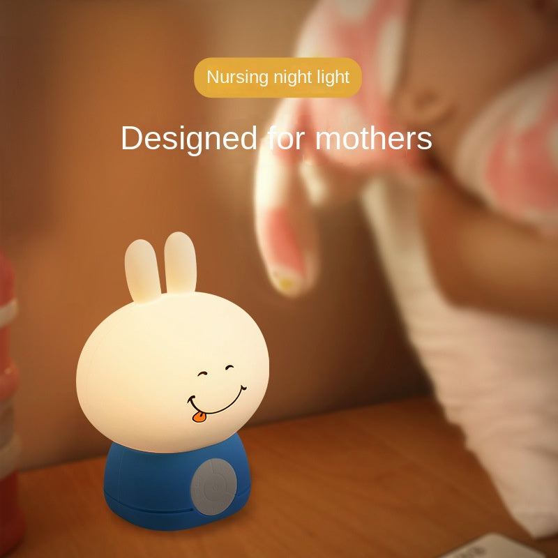 Lampada da Tavolo un Tempo Sveglia nel Silicone con Luce Notturna un Forma di Coniglio per La Decorazione Della Stanza Della Luce Notturna Bambini Domestici