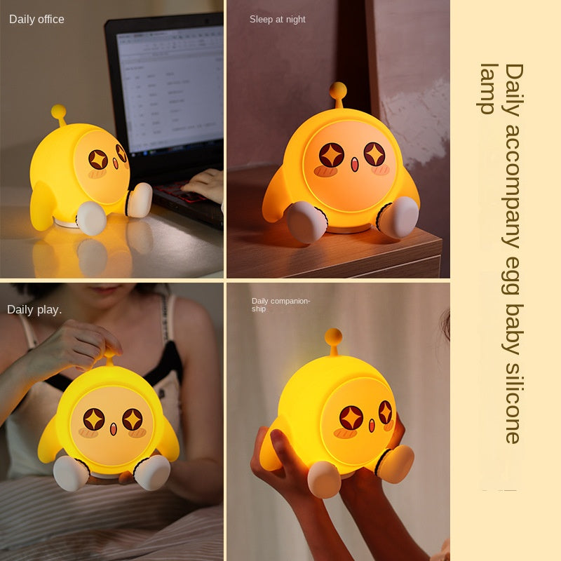 Egg party night light bedroom decoration, bedside lamp sensor, pat light, creative and cute gift