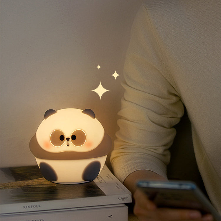 Night Light for Kids Bedroom Soft Light Sleep Bedside Table Lamp USB Rechargeable Nursery Lights Silicone Kawaii Animal Shape Pat Lamp Gifts for Kids Toddler Boys Girls (Panda)