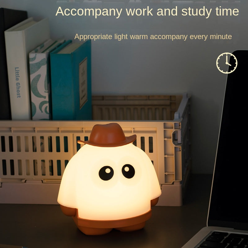 Ghost Night Light, Ghosts Night Light Halloween Nihgtlight,LED Rechargeable Night Light, Suitable for Halloween Gifts and Decorations for Family and Friends (Orange)