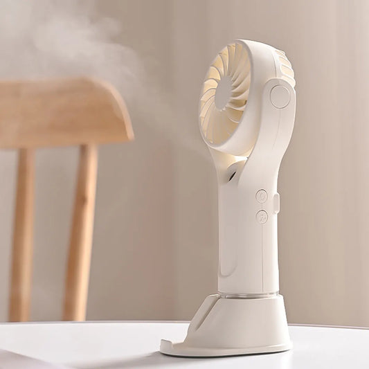 Water Mist Fan with Phone Humidifying Rechargeable USB Fan Portable Summer Outdoor Holder Handheld Water Spray Fan