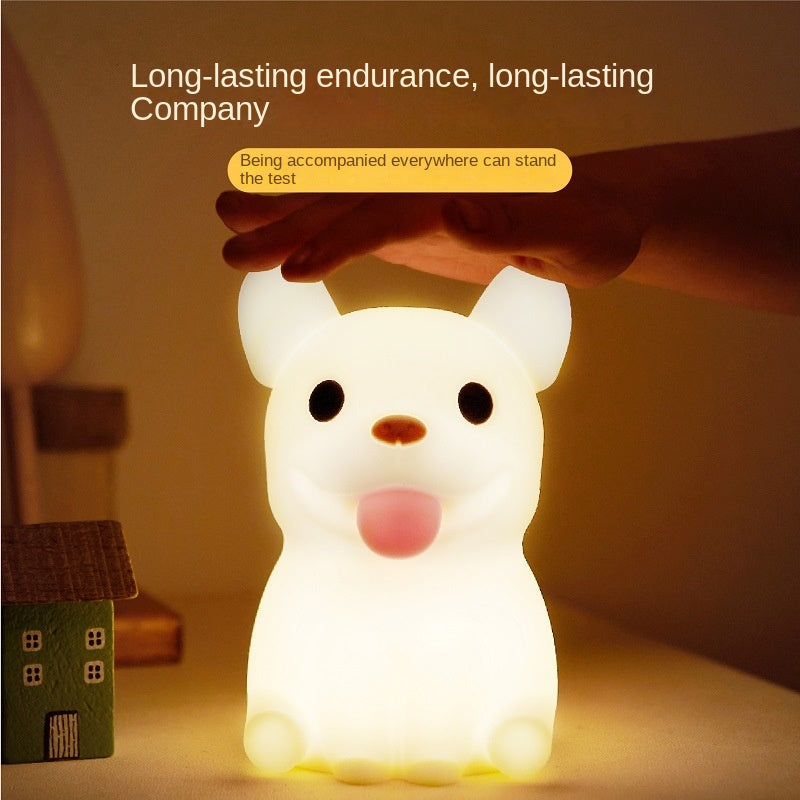 French Bulldog Light, Cute Silicone Frenchie Stuff Dog Animal Lamp with Rechargeable for Desktop Desk Table Living Room Bedroom Office Decorations, Soft Bulldog Gifts for Kids Boys Girls Women
