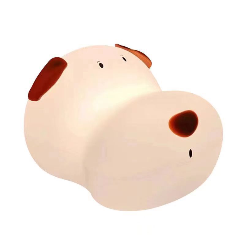 Silicone Puppy Night Lamp, Color Changing Dog Night Light, Rechargeable Bedside Lamp with Warm Light, 1200mAh Battery, Adorable Design for Kids