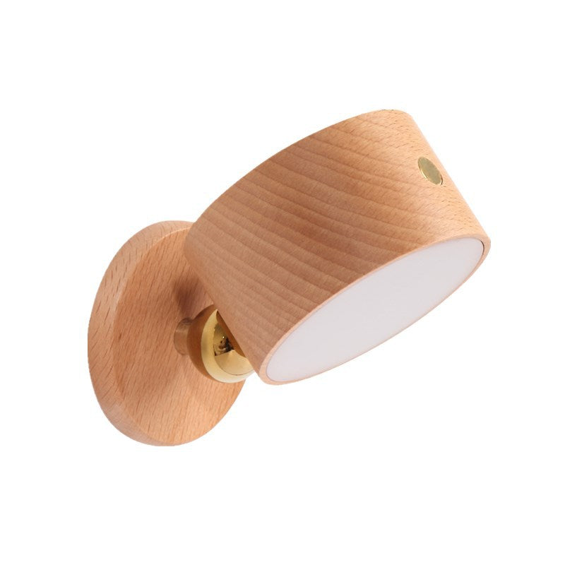 USB Wooden Wall lamp Desk Lamp Touch Dimming LED Night Light 360° Rotating Eye Protection Atmosphere Magnetic Bedside Lamp,Wall Lighting