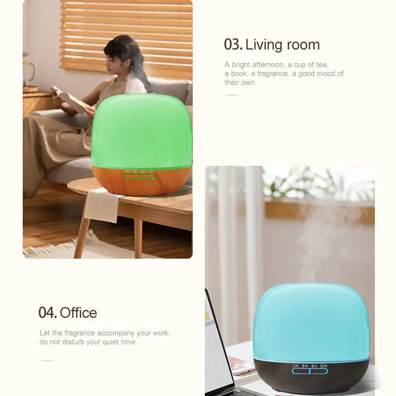 2025 New Arrival Portable Home Custom LED Light Electric Smart Nebulizer Wooden Perfume Air Humidifiers Home Fragrance Diffuser