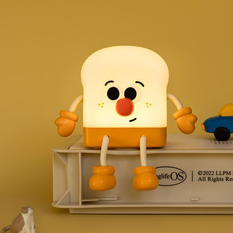 Cute Toaster Night Light for Kids, LED Toast Bread Nursery Silicone Night Light with Timer Rechargeable Dimmable Table Lamp Bedside Lamp for Bedroom