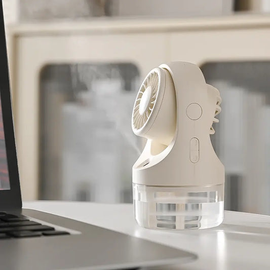 2025 Newest USB Rechargeable Personal Mini Portable Mist Fan Outdoor Water Humidifier Handheld Desk Fan DC Power Source for Cars