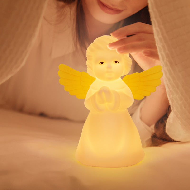 Angel Night Light Children, 7 Colours Night Light Baby Nursery Soft Silicone Angel Night Light, Aesthetic Room Angel Decoration, Child Adult Girls Christening Gifts