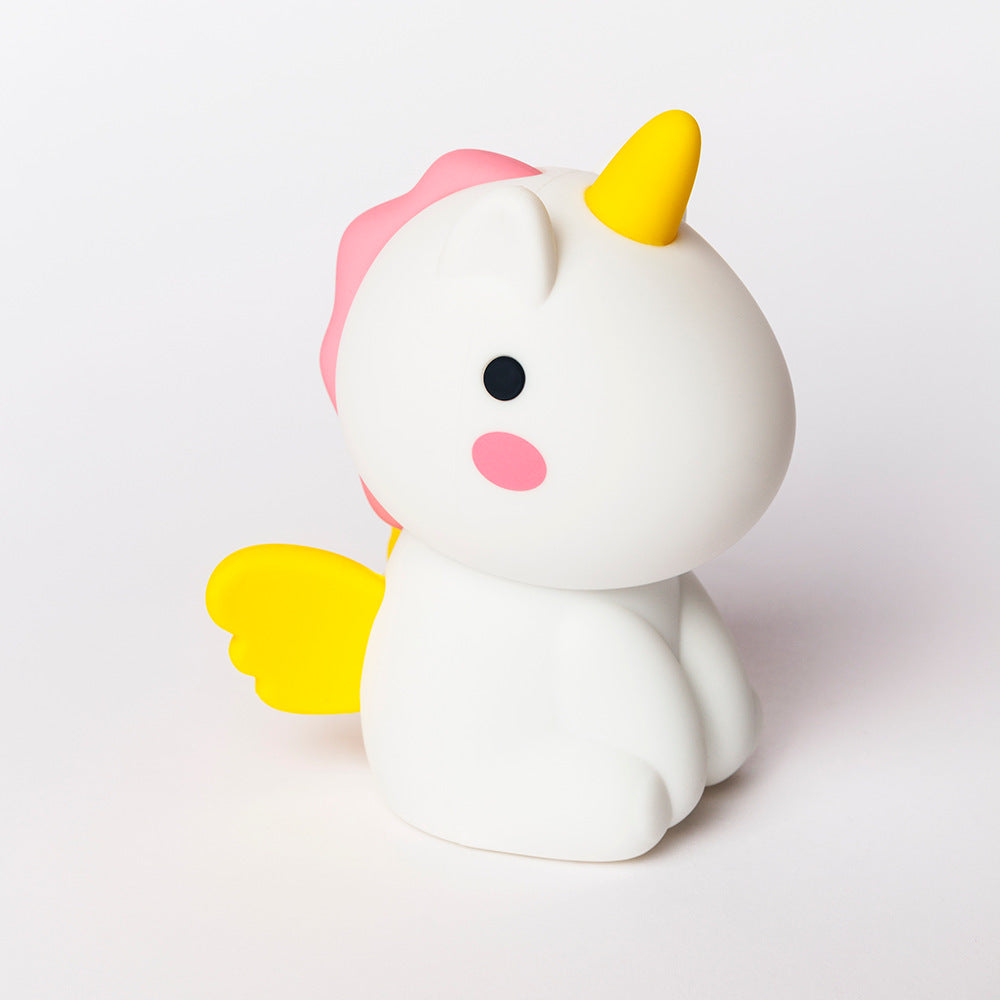Creative Colorful Rainbow Beast USB Charging Silicone Night Light Bedside Courtyard Kids Birthday Gift Ambient Lighting