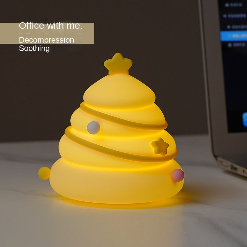Christmas Tree Night Light LED Lamp 3 Level Dimmable Nursery Nightlight Decorations Rechargeable Night Light Bedside Touch Lamp Funny Office Desk and Cute Light Christmas Decor (Christmas Tree)