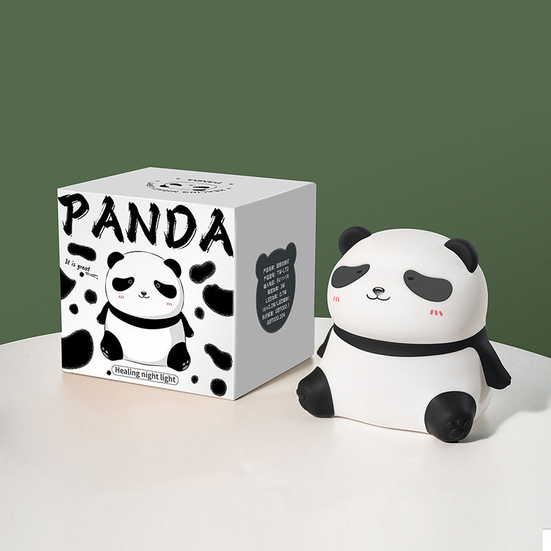 Cute Waving Panda Night Light,Panda gifts,Food Grade Silicone Touch Night Light for Baby Nursery,2 Level Dimmable Nursery Nightlight,Rechargeable Bedside Lamp for kids,Cute Decor for Bedroom