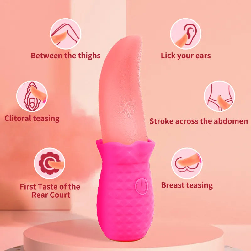 Hot Selling Realistic XL Size Dildo Sex Toys for Women Featuring Tongue-Licking & G-Spot Clitoris Stimulator Nipple Massager