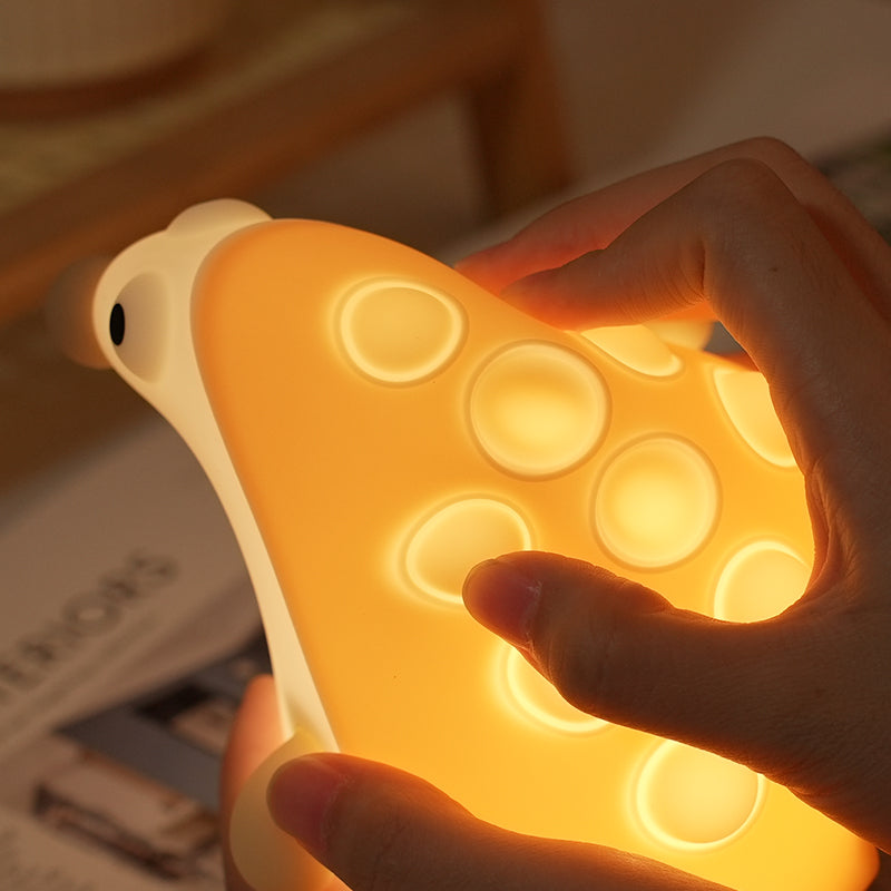 Cute Hedgehog Silicone Night Light – Rechargeable Touch Sensor Lamp, Warm & RGB Modes, Kids Bedroom & Nursery Decor