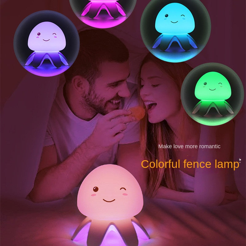 Night Light for Kids, Cute Jellyfish Color Changing Rechargeable Silicone Nursery Night Lights with Remote and 5 Sleeping White Noise, Dimmable Tap Control Night Light for Baby Children Kids