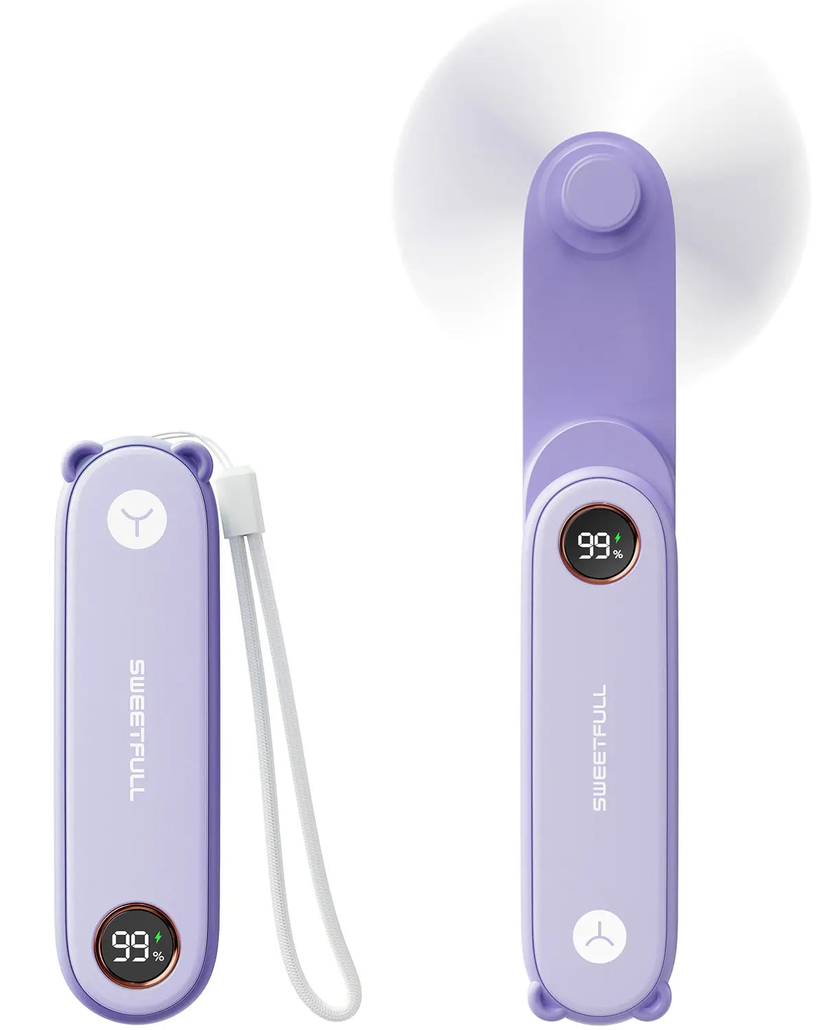 Handheld Mini Fan 3 in 1 Hand Fan Portable USB Rechargeable Small Pocket Battery Operated Portable & Wearable Fan Power Bank