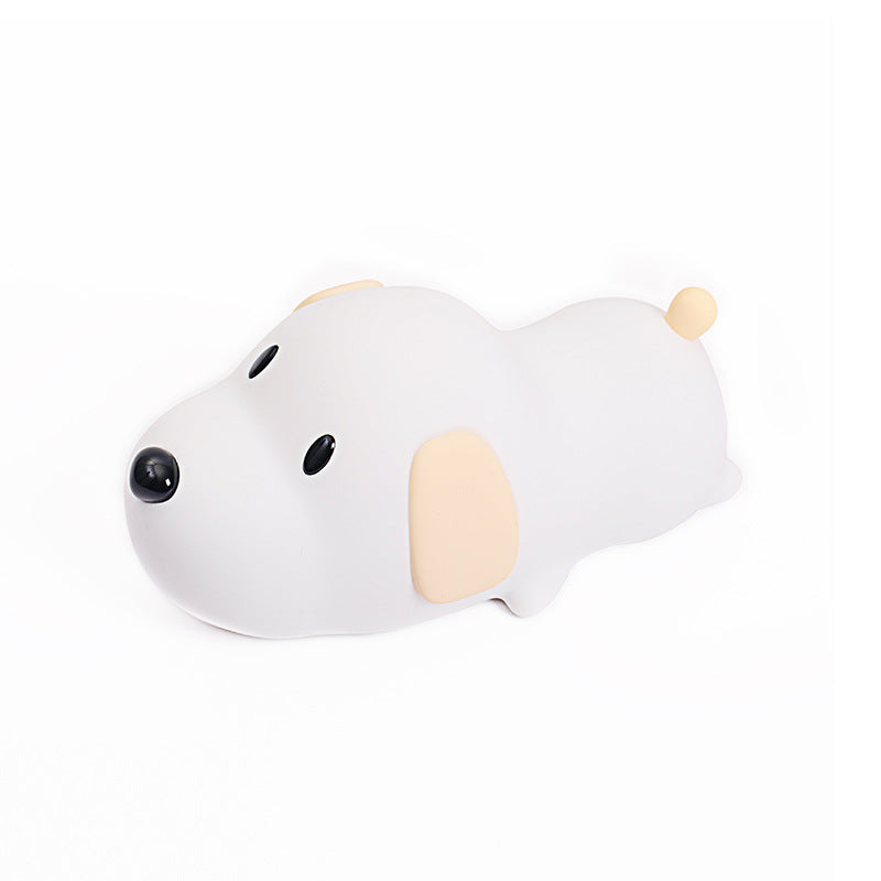 HAPPYBAG Kids Night Light,Cute Soft Silicone Dog Lamp Dimmable Nursery Portable Puppy Kawaii Lamps,Bedside Lamp for Baby and Toddler,Boy Girls