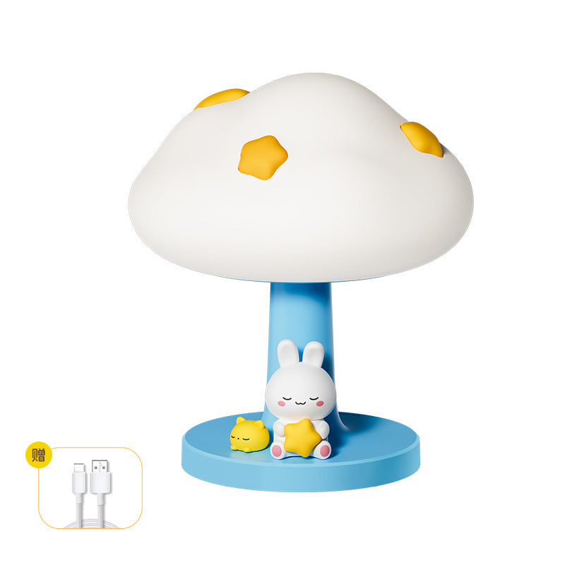 Cloud Bedside Lamp Battery Powered Kids Night Light Small Table Lamp for Baby Nursery Room Essentials Newborn Kawaii Mushroom Touch Lamp
