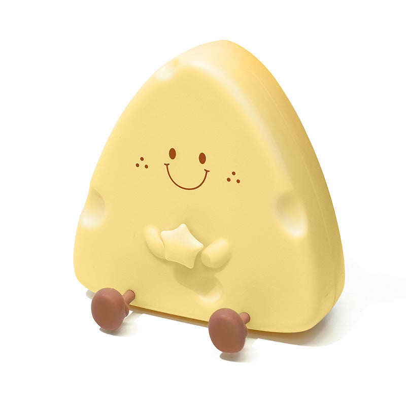 veilleuses en forme de fromage, minuterie rechargeable par USB pour enfants avec sommeil, longue lumière lumineuse de dessin animé LED, lumière de décoration intérieure, jaune